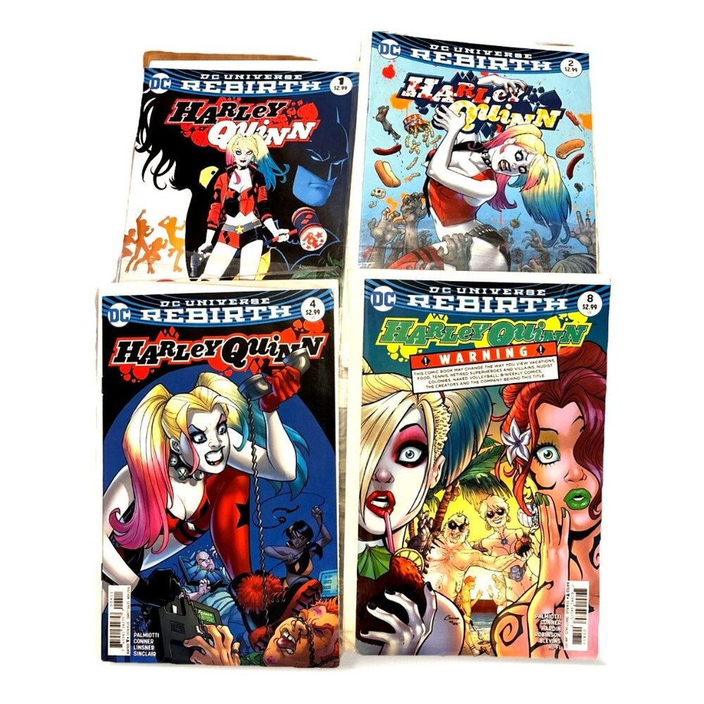 Harley Quinn  #1, #2, #4, #8 DC Universe Rebirth  2016 Lot of 4 2016, 2017 Comic
